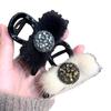 Tocado de moda para mujer, con clip de tiburón y diamantes de imitación, de alta calidad, color negro, para otoño e invierno, 2023
