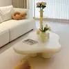Mesa de centro em formato de nuvem para sala de estar, adequada para espaços pequenos, cor creme, design único, mesa de chá simples moderna criativa tendência