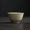 Taza de maestro de horno Ding Mo Ji taza de té floral ganso salvaje tallado peonía taza de té de cerámica taza de té de arcilla antigua