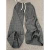 Pantalones de Cuadros Americanos Retro en Blanco y Negro para Hombre y Mujer, Pantalones Casuales Delgados de Verano con Cordón de Cintura Alta, Pantalones de Pierna Ancha Holgados y Relajados
