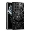 Funda de Vidrio Negra Temática de Batman de Marca Extranjera de Moda para Samsung S24 Ultra, S25 Funda de Teléfono de Cobertura Total de Gama Alta