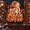 2027 Ano do Carneiro Adesivo Decorativo de Janela Feliz Ano Novo Rússia Adesivo Estático de Fixação Chama Vermelha Adesivo de Vidro do Zodíaco Atacado