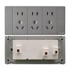 Jinmai oculto gris/blanco/dorado 118 enchufe con interruptor de 3 posiciones y 5 orificios doméstico panel de 3 posiciones de alta potencia con 15 orificios