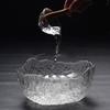 Fábrica Fuente Patrón Martillado Lavado de Té Transparente Phnom Penh Cuenco Vidrio Frutero Grande Irregular Dibujo Dorado Vajilla Lavado de Té