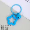 Chaveiro Pingente Sino Estrela de Cinco Pontas Colorido Anel de Cartão de Liga DIY Artesanal Fivela de Pendurar com Contas Materiais para Joias Atacado