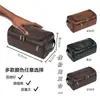Bolsa de Higiene Pessoal Nova Masculina Transfronteiriça em PU, Bolsa de Armazenamento à Prova d'Água, Bolsa de Viagem Portátil, Bolsa de Mão Retro de Grande Capacidade