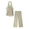 Pronto de Fábrica Atacado de Roupas Femininas para Comércio Exterior 2025 Novo Estilo Novo Estilo Chinês Popular Conjunto de Colete Preguiçoso e Relaxado
