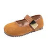 Sapatos Mary Jane femininos estilo Birkenstock, bico fino, retrô, nova coleção outono 2026, mocassins estilo francês, sapatos baixos de couro