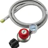 Regulador de Propano de Alta Pressão 0-30Psi de 1,2m para América do Norte Qcc1 com Manômetro e Mangueira Trançada para Camping