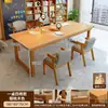 Escritorio para sala de estar, escritorio largo grande para leer y estudiar, mesa de comedor para el hogar, mesa doble larga, estación de trabajo para computadora