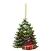 Adorno Navideño del Grinch Verde Monstruo Peludo Adorno para Árbol de Navidad Decoración Navideña Adorno Plano Acrílico Creativo