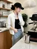 Jaqueta Feminina Nova de Nicho Outono/Inverno 2026 Estilo Coreano Casual Versátil Fina Gola Alta Curta A14268