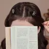 Nueva Pinza para el Cabello con Lazo Afelpado 2025 para Mujer, Pinza Pequeña con Pedrería para Flequillo, Pinza Lateral para la Frente, Pinza para el Cabello Suelto
