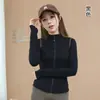 Serie Lu Mismo Estilo Protección Solar Ropa de Yoga para Mujer Cuello Alto Cremallera Ajustado Chaqueta Deportiva Anti-UV Top de Fitness para Exteriores