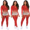 Otoño 2021 Amazon estación independiente AliExpress ropa de mujer europea y americana degradado pantalones de manga larga ropa para el hogar traje de dos piezas