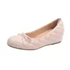 Zapatos de vestir para mujer con textura de piel de oveja, acolchados, con lazo y aumento interno de altura, estilo francés, Mary Janes de cuero poco profundos