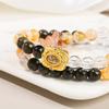Pulsera de doble aro con grava de supercristal de oro negro natural de Jingdong Jewelry, diseño original, pulsera de gran sensación para niña.