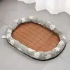 Nuevo Nido Ovalado de Verano para Gatos, Nido para Mascotas, Nido de Lino para Perros, Nido Fresco y Transpirable para Gatos, Nido con Colchoneta Refrigerante para Gatos