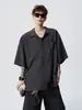 Camisa de Manga Corta Desestructurada Estilo Americano de Ropa de Trabajo para Hombre, Camisa Holgada de Marca Moderna de Verano, Chaqueta Cardigan Retro de Calle