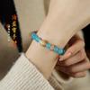 Amor Marino Romántico Orbe Aqua con Cobre Antiguo Chapado en Oro Perla Dulce Lujo Ligero Pulsera de Hada para Mujer