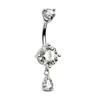 Fábrica de Origen Body Piercing Multicolor Moda Sexy Clavo de Ombligo Acero Inoxidable Circonita Barra Curva Joyería Perforada Abdominal
