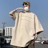 Camiseta de Suede Peludo de Manga Corta para Hombre Moda Verano 2024 Estampada Streetwear Moderna Holgada de Media Manga Casual