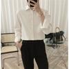 Nova Camisa Preta com Caimento Masculina Manga Longa Moda Coreana Primavera e Outono Fina Sedosa Solta Camisa de Casal