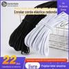 Corda Elástica Redonda com Cordão 0,1-0,5cm em Estoque Cordão Elástico Redondo Preto e Branco com Núcleo Elástico de Borracha Látex