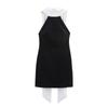 Vestido Sem Manga Sexy e Fashionável Novo Estilo Europeu e Americano para Mulheres, Estilo Hot Girl, Costura, Primavera e Verão, Branco