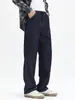 Ropa para Hombre Fengshe / Jeans de Lyocell Engrosado Color Original para Hombre, Corte Recto Holgado, Efecto Caído, Pantalones Largos de Cintura Media, Marca de Moda