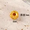 Accesorios Antiguos Vietnamitas de Oro de Arena Alta Retención de Color Cuentas Espaciadoras Colgante de Zirconio Incrustado de Durazno Cadena de Extensión para Pulsera y Collar Joyería DIY