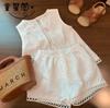 Traje de verano para niñas Tongxingyuan, nuevo estilo, estilo universitario, cuello polo, chaleco, falda superior, conjunto de dos piezas