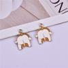 Dibujos animados de perro Corgi trasero dibujos animados taburete aceite gota aleación joyería colgante pendientes collar accesorios DIY