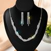 Colar Brilhante de Diamantes Completos e Brincos Joias de Casamento Nupcial Moda Corrente Garra Conjunto Vestido de Banquete de Recém-Casados Fabricante Atacado