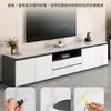 Mueble de TV Moderno Minimalista de Roca Sólida para Sala de Estar, Adecuado para Apartamentos Pequeños, Mesa de Centro y Mueble de TV de Madera Maciza de Alto Lujo de Pie