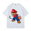Camiseta Clásica de Estilo Japonés 2023 Super Mario de Manga Corta Co-Branded Mary Estampada para Pareja