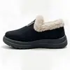 Zapatos de Algodón de Invierno para Madres de Mediana Edad y Mayores para Mujer con Ribete de Piel de Terciopelo Plus, sin Cordones, Suela Gruesa Antideslizante, Zapatos de Tela del Viejo Pekín, Zapatos Cálidos para Mujer