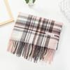 Bufanda de Cachemir Sintético para Mujer, Chal de Cuadros Coreano de Invierno con Borlas, Doble Uso Simple Otoño e Invierno Engrosado Cálido para el Cuello Venta al por Mayor