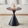 Mesa de centro minimalista para sala de estar, cor creme, aço carbono, adequada para apartamentos pequenos, design moderno e simples, com um toque de luxo, pequena mesa redonda estilo italiano
