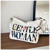 Bolsa Mensageira de Lona para Celebridade da Internet da Tailândia Moda Feminina Estampada Fábrica Atacado Carta Dupla Face Coringa Tote de Ombro