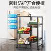 Armário Rotativo com Porta, Rack de Armazenamento de Cesta para Lanches e Vegetais, Rack de Armazenamento de Panelas Multi-Camadas de Chão para Cozinha, Carrinho