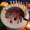 Grelha de Carvão Redonda Sem Fumaça Churrasqueira Doméstica Outdoor Camping Fogão Cilíndrico Suspenso Multifuncional Chapa para Churrasco de Festa Modelo Novo