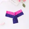 Fornecimento de Comércio Exterior Nova Renda Colorida Roupa Íntima Feminina Macia Respirável Sexy Algodão na Virilha Tanga de Cintura Baixa Calcinhas
