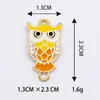 Accesorios DIY para Joyería Versión Coreana Búho de Dibujos Animados Diamante con Goteo de Aceite Aleación Collar Pulsera Doble Colgante Pequeño Accesorios