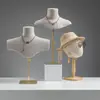 Estante de Lino con Junta de Bambú Tienda de Ropa para Mujer Estante para Joyería Joyería Collar Tienda de Ropa Colgante Accesorio Soporte de Exhibición para Ventana