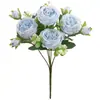 Flores Artificiales de Peonía Transfronterizas, Flores Falsas, Flores de Seda, Arreglos Florales de Mesa para el Hogar, Decoraciones de Boda para Exteriores, Venta al por Mayor de Flores Artificiales