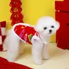 Ropa para Perros Pequeños Mascota Teddy Bichón Schnauzer Perro Pequeño Gato Estilo Otoño e Invierno 25 Noreste Chaleco de Algodón con Estampado Floral Grande