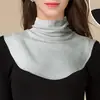 [Procesamiento Personalizado] Cuello Falso de Seda Cepillada de Cuello Alto para Mujer, Calentador de Cuello tipo Suéter, Capa Interior Versátil, Cuello a Prueba de Frío, Fabricante de Mujer