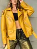 Chaqueta de cuero PU para mujer, estilo retro de ciclismo y motociclista, otoño/invierno, chaqueta de cuero estilo BF para mujer al por mayor
