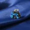 Mini Pinza para el Cabello Estilo Chino Azul Quemado Imitación 2.5cm Pasador Pequeño Nuevo Estilo Chino Pinza Superior Pinza para el Flequillo Accesorio para el Cabello para Mujeres